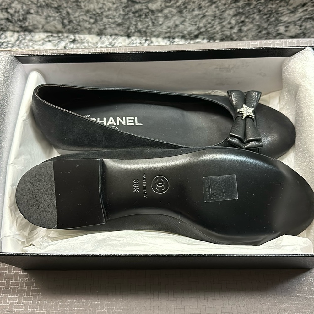 Black Chanel flats